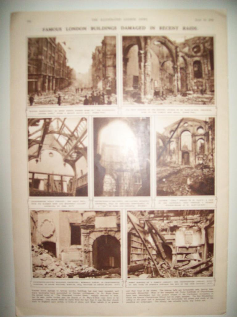 LAMINA 18583: Edificios de Londres bombardeados en la Segunda Guerra Mundial