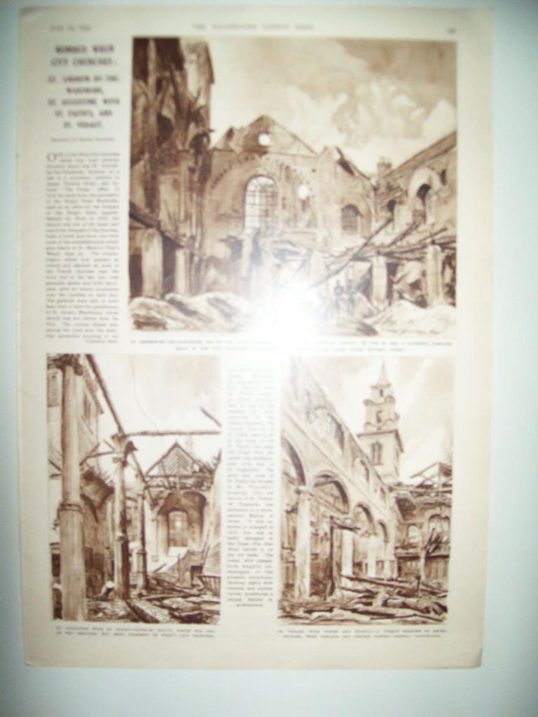 LAMINA 18585: Iglesias de Londres bombardeadas