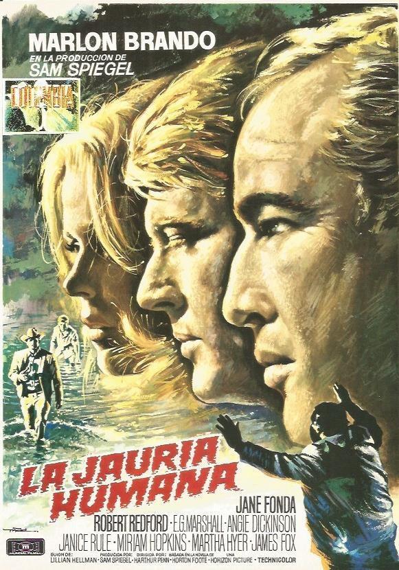 LAMINA 18846: La jauria humana por Marlon Brando. Con ficha tecnica en trasera