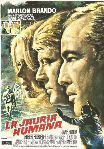 LAMINA 18846: La jauria humana por Marlon Brando. Con ficha tecnica en trasera