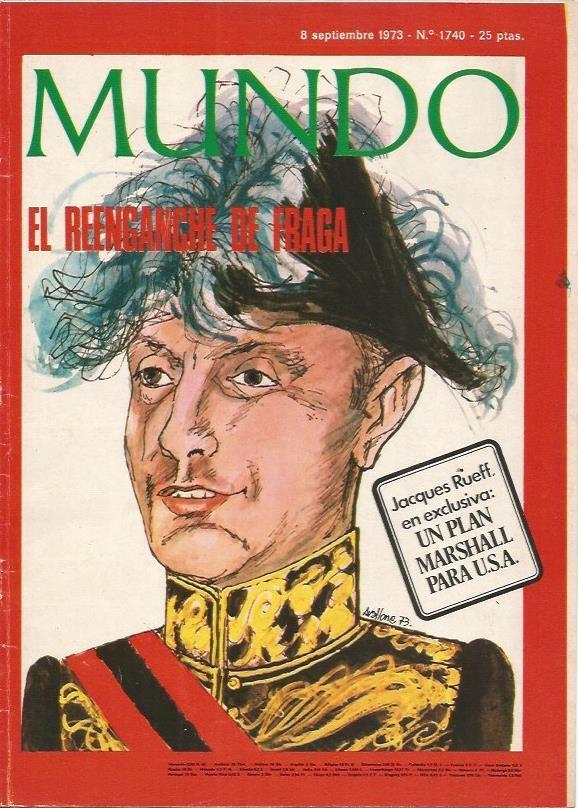 LAMINA 18742: Portada y contraportada con publicidad de la revista Mundo numero 1740 de 8 deseptiembre de 1973