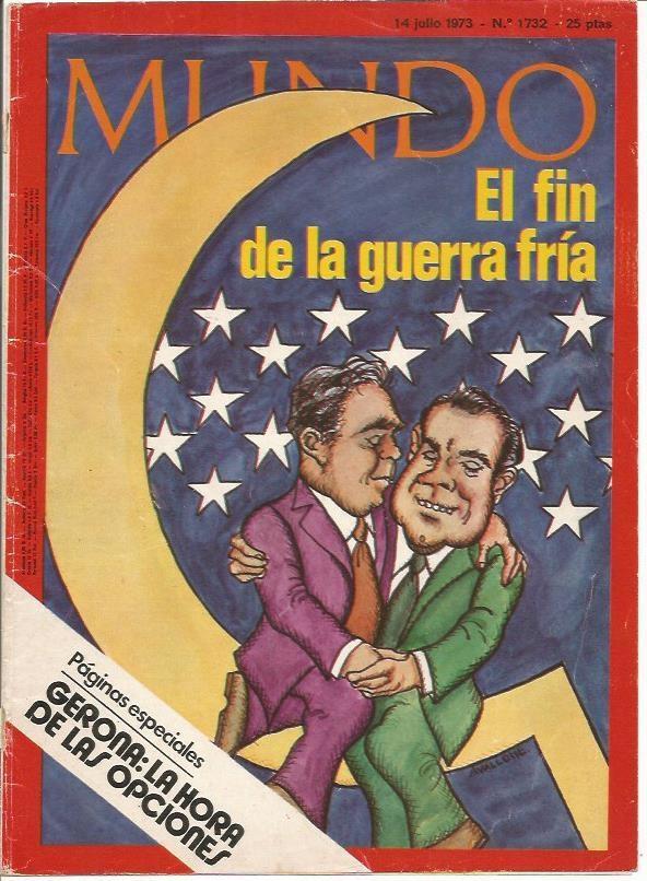 LAMINA 18747: Portada y contraportada con publicidad de la revista Mundo numero 1732 de 14 de julio de 1973