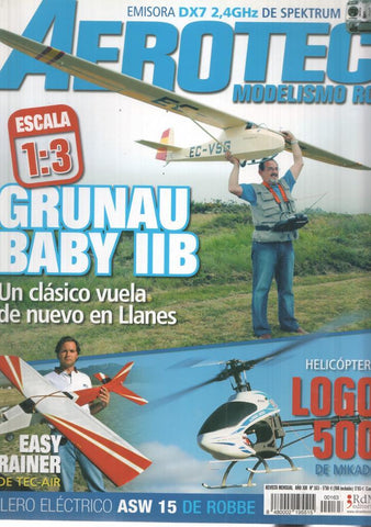 Revista Aerotec modelismo RC numero 163: Maqueta grunau baby IIB