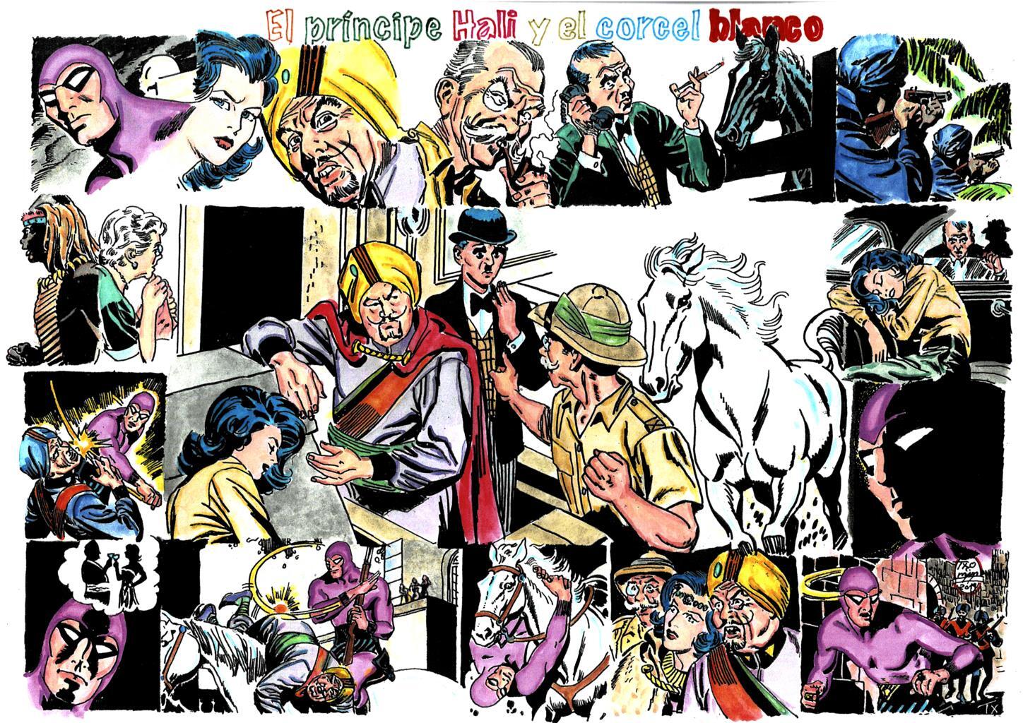 Poster DIN 4 numero 0081 serie El Hombre Enmascarado (The Phantom) modelo 07: El principe Hali y el corcel blanco
