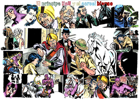 Poster DIN 4 numero 0081 serie El Hombre Enmascarado (The Phantom) modelo 07: El principe Hali y el corcel blanco