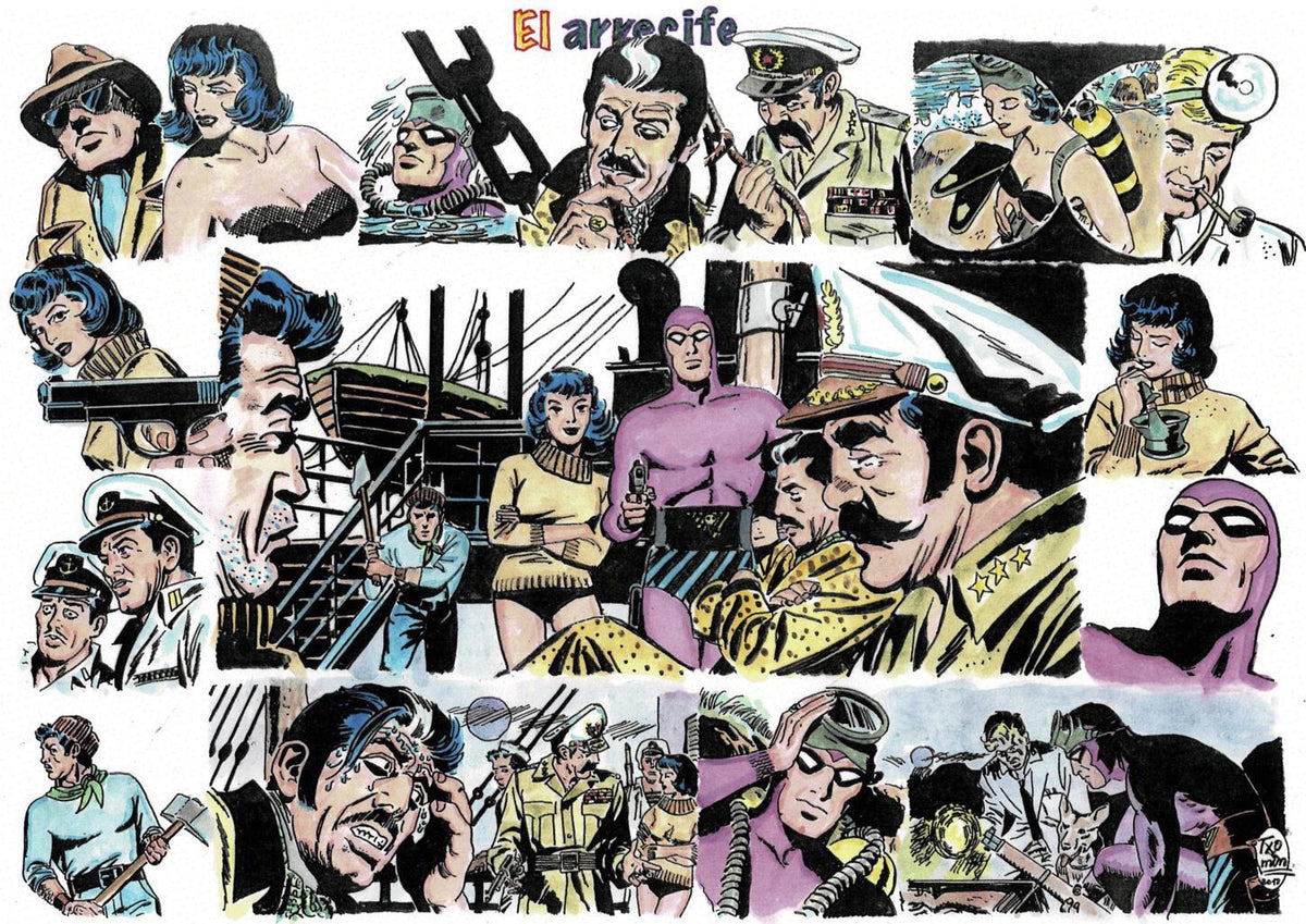 Poster DIN 4 numero 0083 serie El Hombre Enmascarado (The Phantom) modelo 08: El arrecife