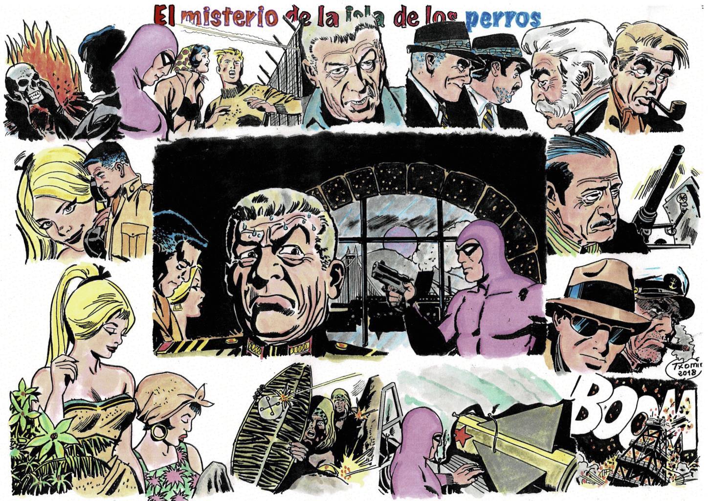 Poster DIN 4 numero 0087 serie El Hombre Enmascarado (The Phantom) modelo 12: El misterio de la isla de los perros