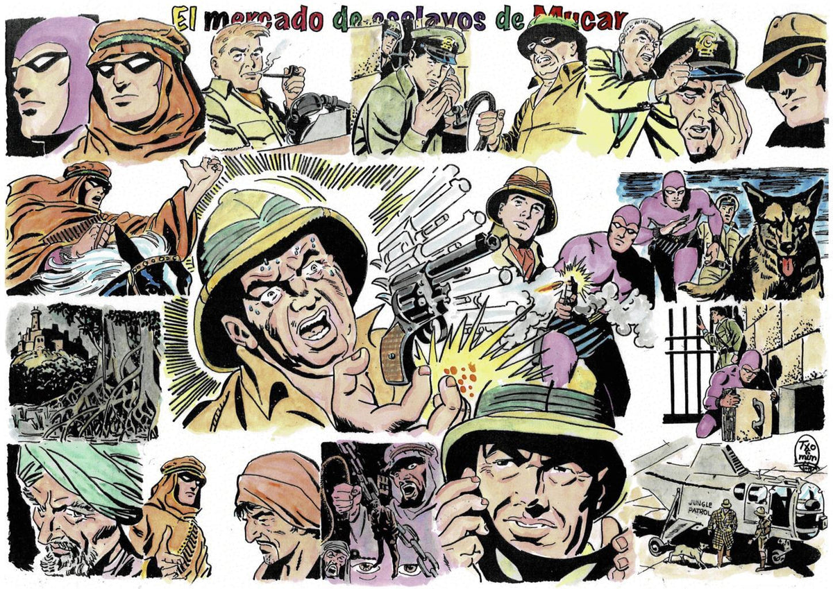 Poster DIN 4 numero 0089 serie El Hombre Enmascarado (The Phantom) modelo 14: El mercado de esclavos de Mucar