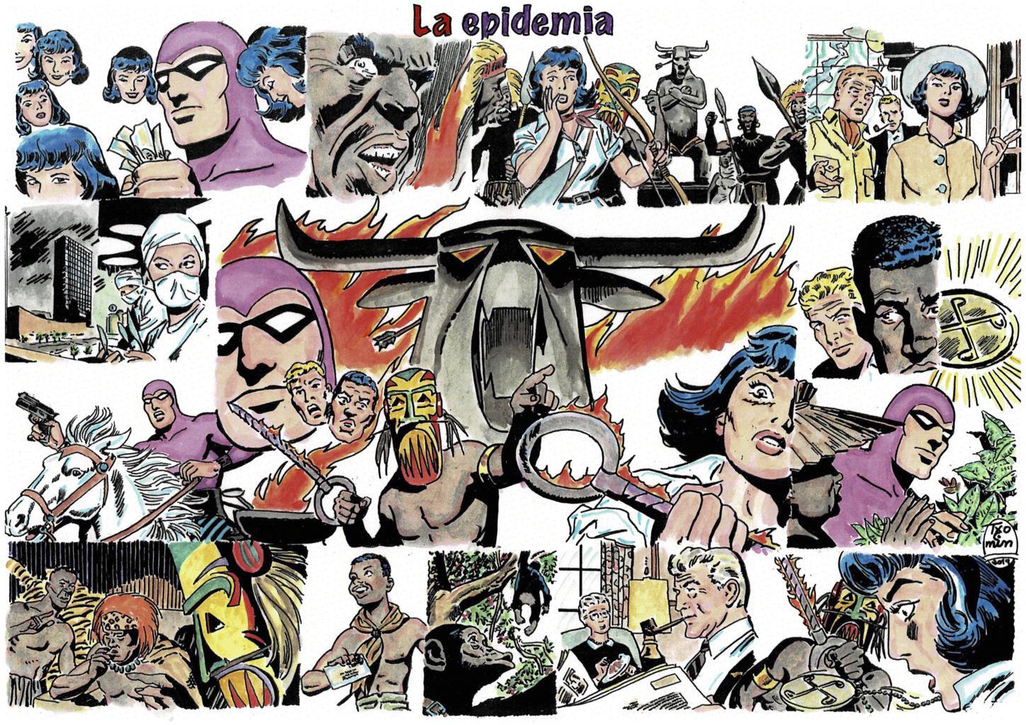 Poster DIN 4 numero 0090 serie El Hombre Enmascarado (The Phantom) modelo 15: La epidemia