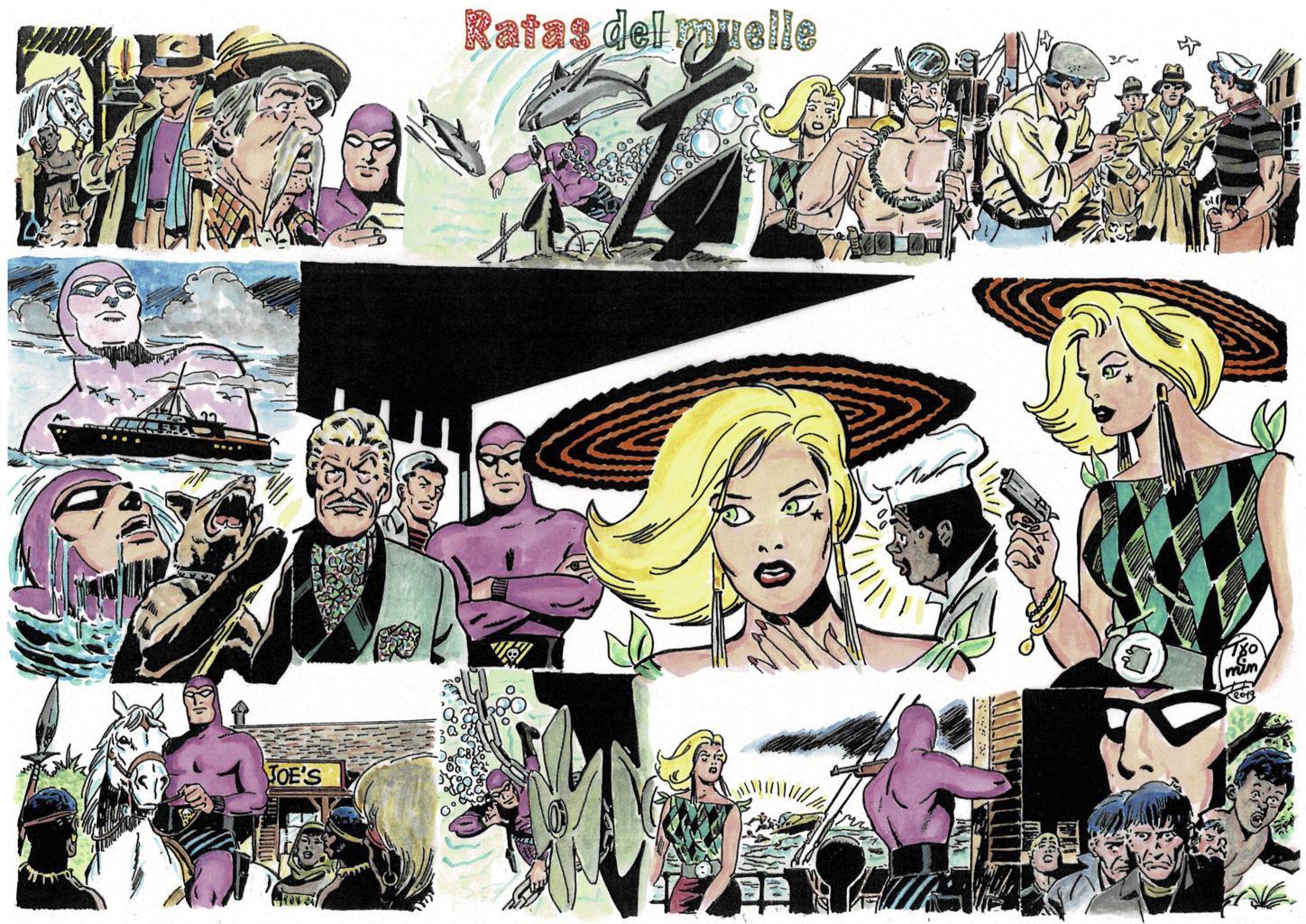 Poster DIN 4 numero 0091 serie El Hombre Enmascarado (The Phantom) modelo 16: Ratas del muelle
