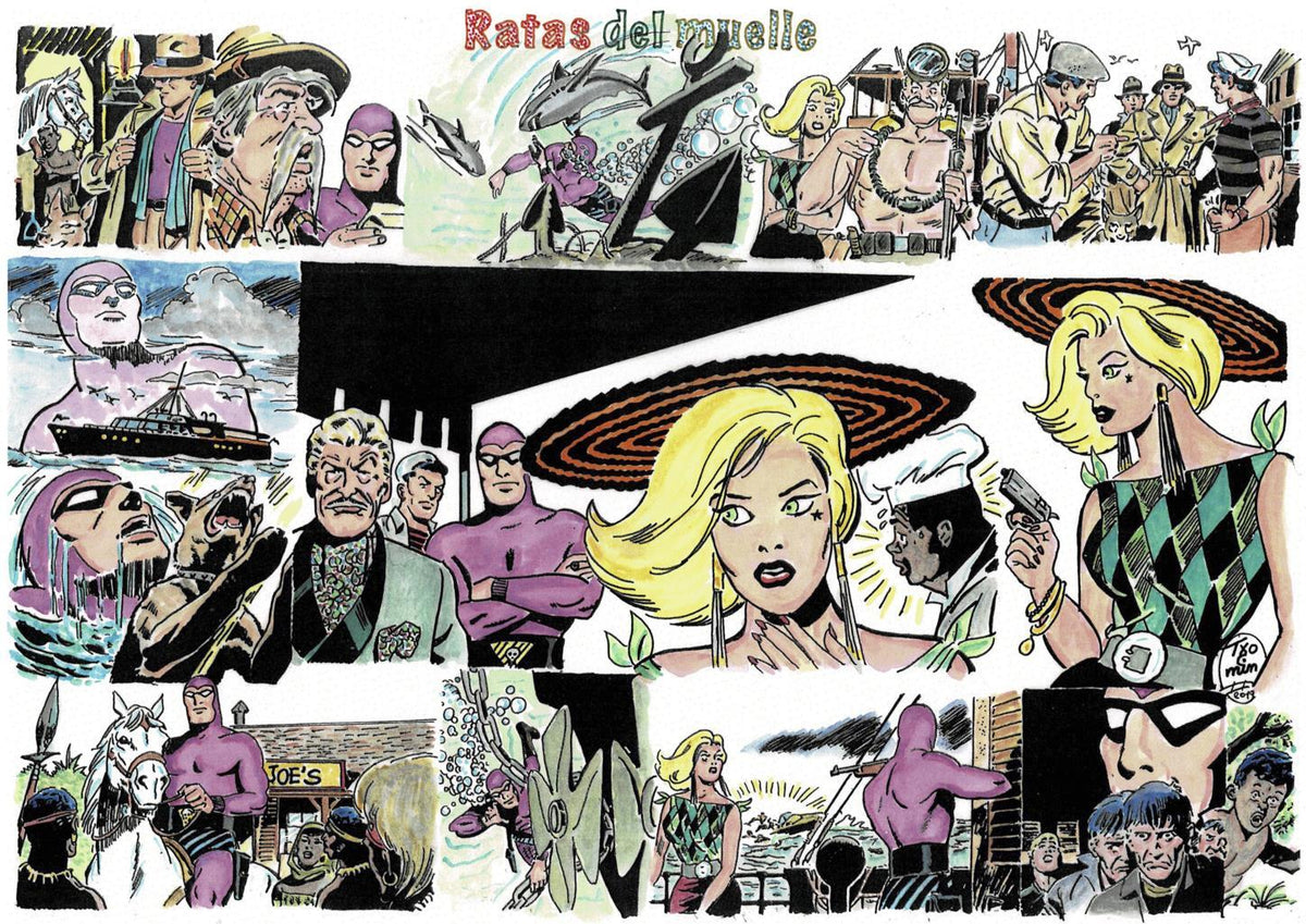Poster DIN 4 numero 0091 serie El Hombre Enmascarado (The Phantom) modelo 16: Ratas del muelle