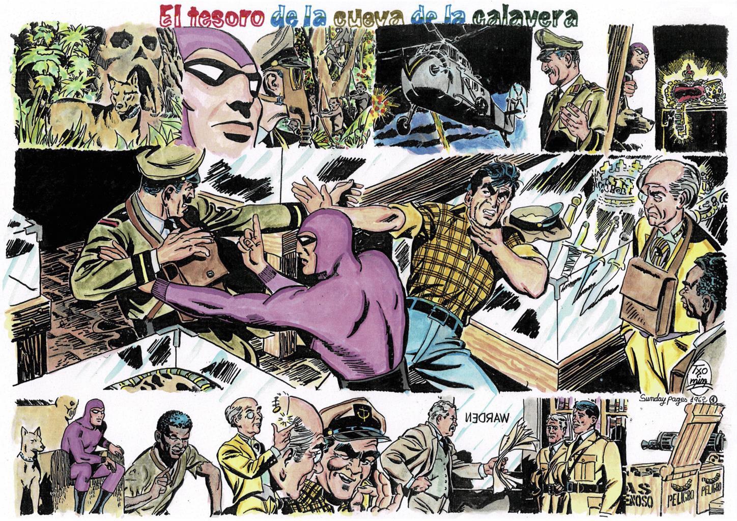 Poster DIN 4 numero 0095 serie El Hombre Enmascarado (The Phantom) modelo 20: El tesoro de la cueva de la calavera