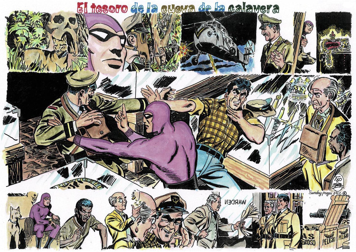 Poster DIN 4 numero 0095 serie El Hombre Enmascarado (The Phantom) modelo 20: El tesoro de la cueva de la calavera