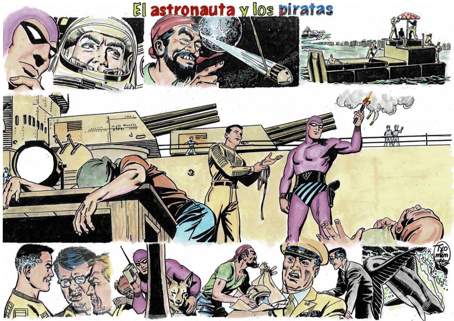 Poster DIN 4 numero 0096 serie El Hombre Enmascarado (The Phantom) modelo 21: El astronauta y los piratas