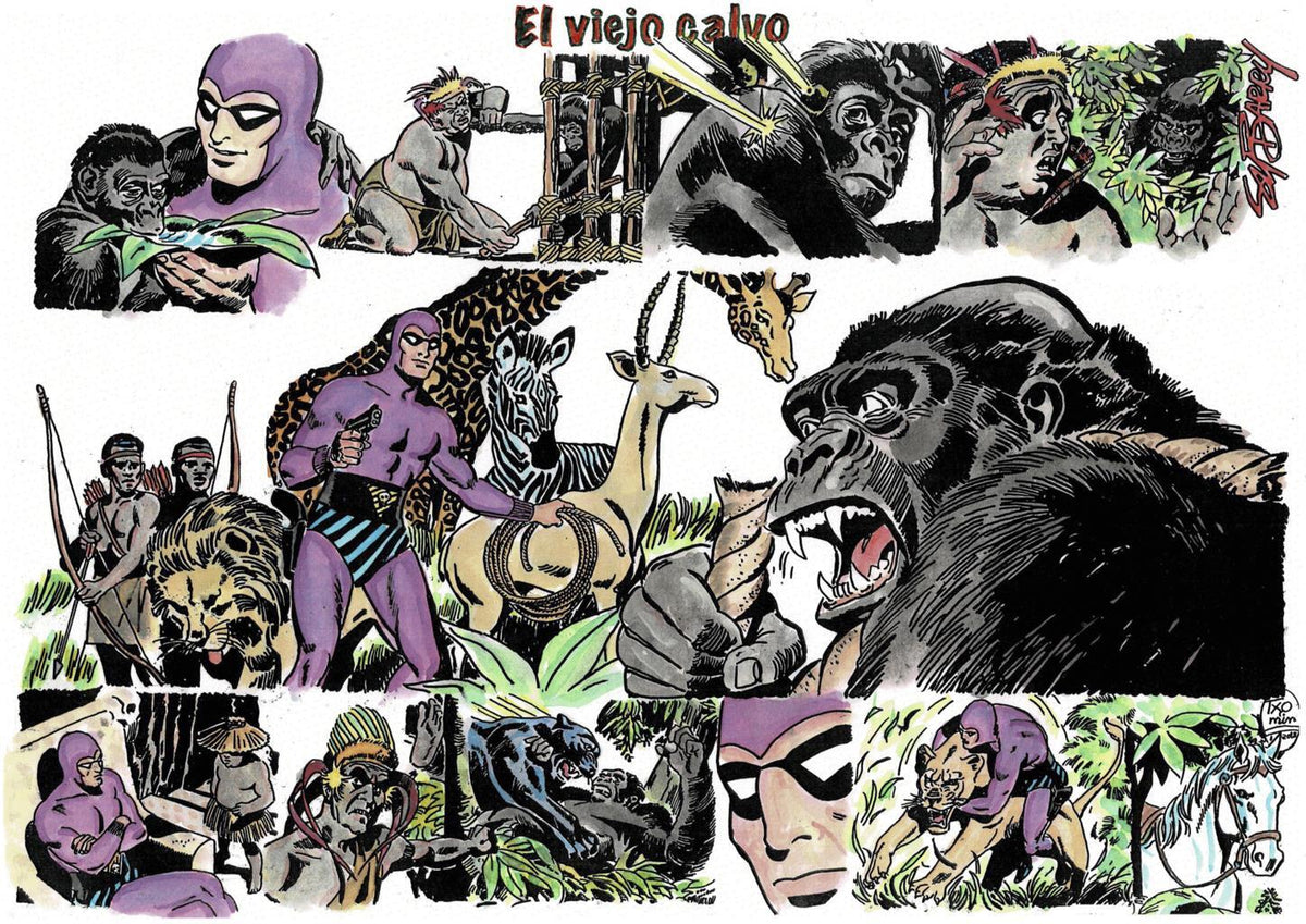 Poster DIN 4 numero 0097 serie El Hombre Enmascarado (The Phantom) modelo 22: El viejo calvo