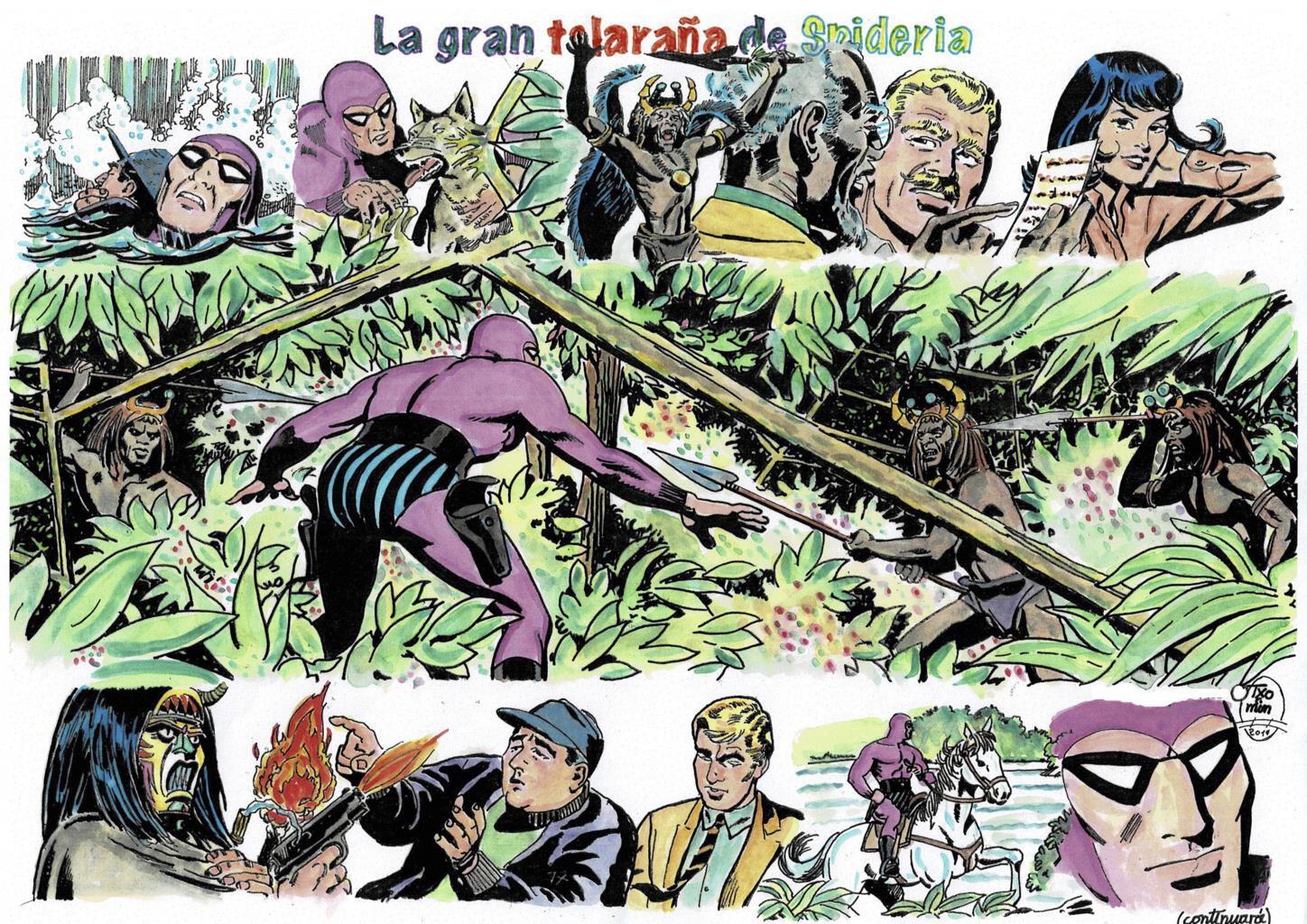 Poster DIN 4 numero 0100 serie El Hombre Enmascarado (The Phantom) modelo 25: La gran telaraña de Spideria