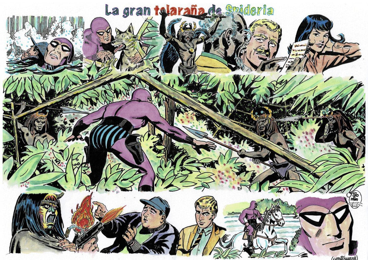 Poster DIN 4 numero 0100 serie El Hombre Enmascarado (The Phantom) modelo 25: La gran telaraña de Spideria
