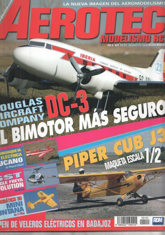 Revista Aerotec modelismo RC numero 143: DC-3 El Bimotor mas seguro 