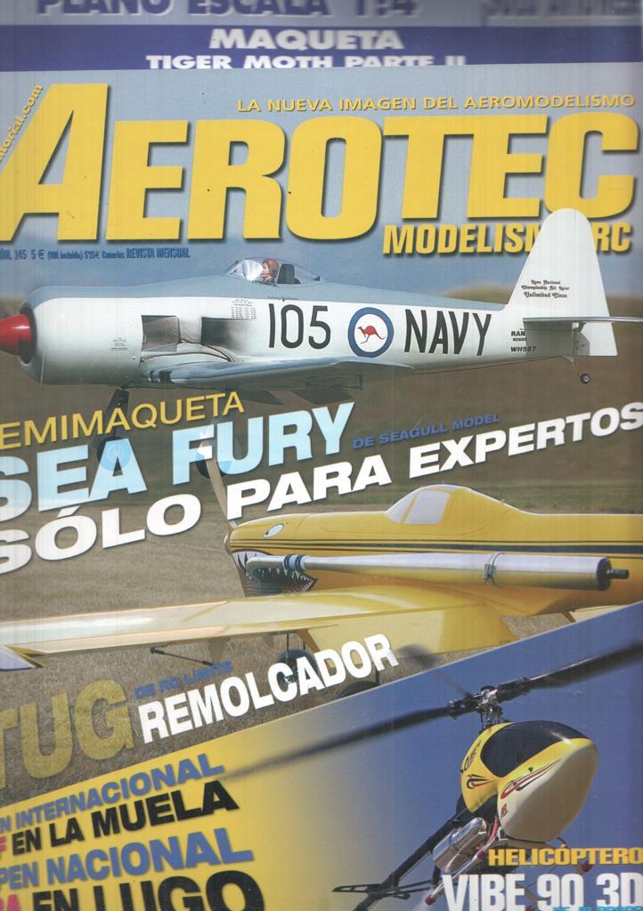 Revista Aerotec modelismo RC numero 145: SEA FURY (conserva el plano=