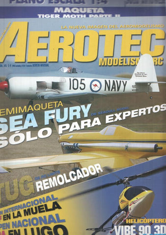 Revista Aerotec modelismo RC numero 145: SEA FURY (conserva el plano=