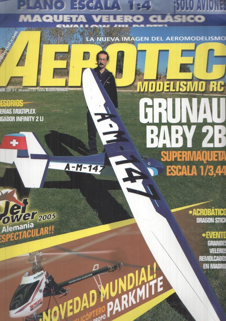 Revista Aerotec modelismo RC numero 139:GRUNAU BABY 2B