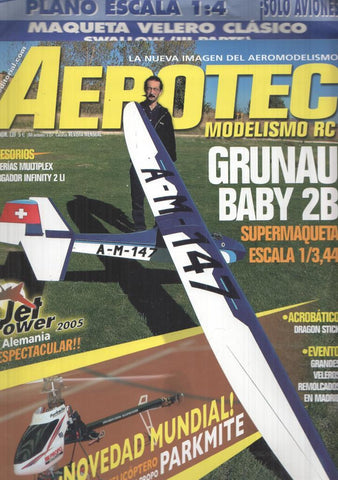 Revista Aerotec modelismo RC numero 139:GRUNAU BABY 2B