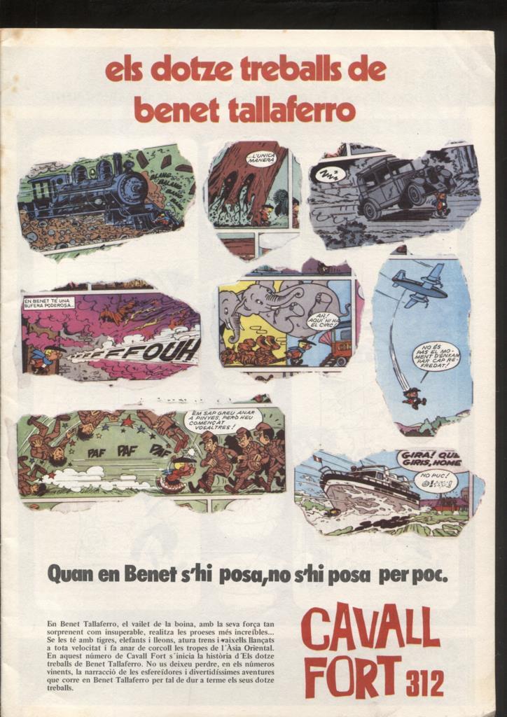 Cavall Fort numero 312: Benet Tallaferro, Els pitufos. Sergi Grapes