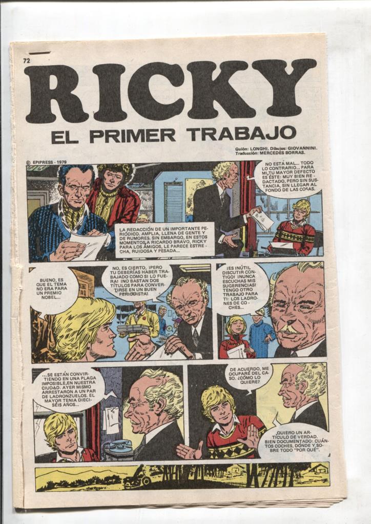 Aventura: Ricky: el primer trabajo (Giovannini, 12 paginas)  