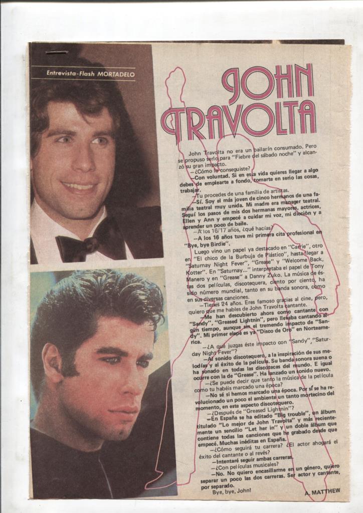 Propaganda Editorial sobre John Travolta (2 paginas)