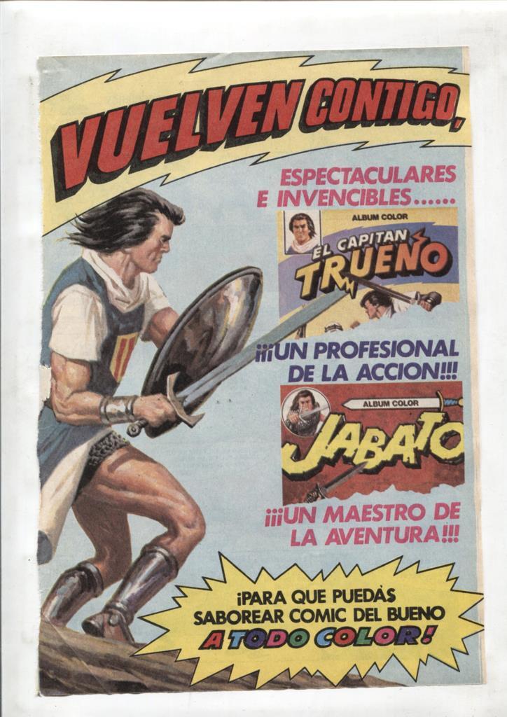 Propaganda Editorial sobre revista: El Capitan Trueno y Jabato album color (1 pagina)