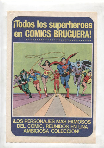 Propaganda Editorial sobre revista Superheroes DC: Superman,Batman,Flash,etc (1 pagina)