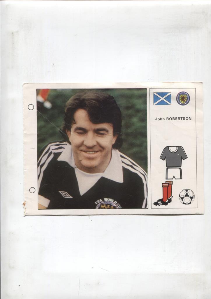 Cromos Bruguera Mundial 1982 numero 057: John Robertson de Escocia