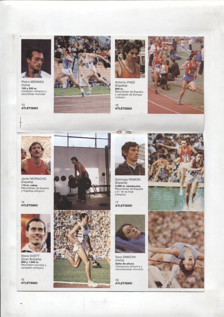 Cromos Bruguera Mundial Atletismo decada 1980 numeros 013 al 018