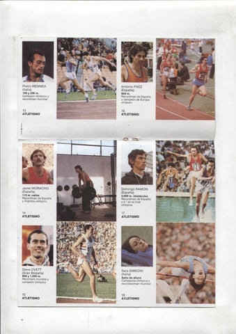 Cromos Bruguera Mundial Atletismo decada 1980 numeros 013 al 018
