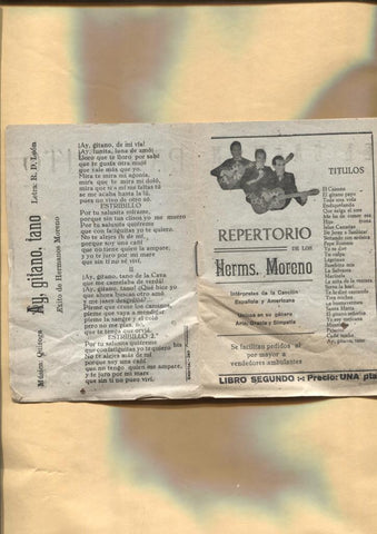 Repertorio musical de los Hermanos Moreno: interpretes de la cancion española y americana
