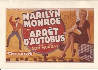 POSTAL A1153: Marilyn Monroe en Arret d'Autobus