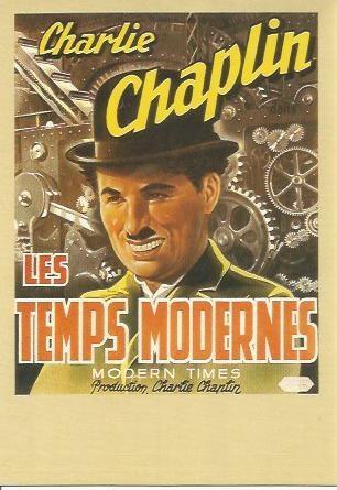 POSTAL A0875: Charles Chaplin en Les temps moderns