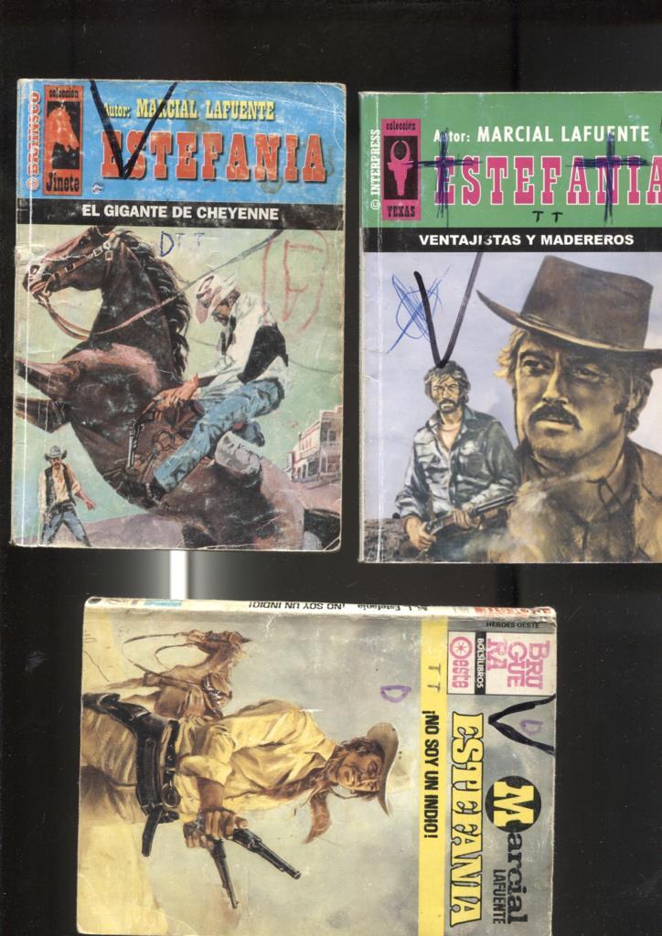 Lote numero 01: 3 novelas de Marcial lafuente Estefania:  El gigante de cheyenne, Ventajistas y madereros, No soy un indio 