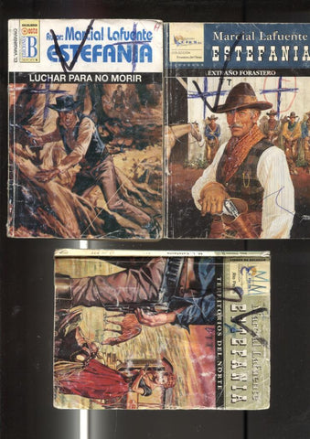 Lote numero 22: 3 novelas de Marcial lafuente Estefania: Territorios del norte, Extraño forastero, Luchar para no morir
