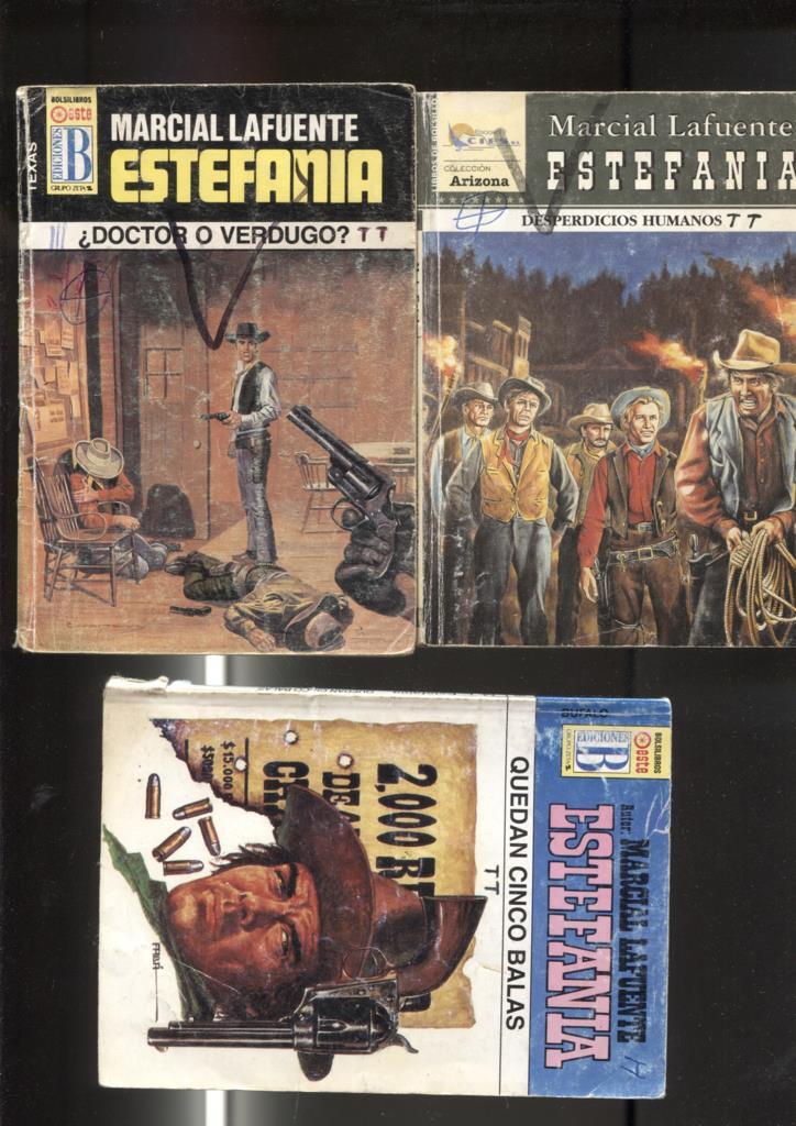 Lote numero 23: 3 novelas de Marcial lafuente Estefania: Quedan cinco balas, Desperdicios humanos, Doctor o verdugo