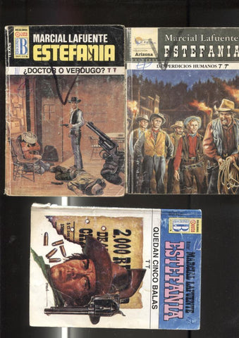 Lote numero 23: 3 novelas de Marcial lafuente Estefania: Quedan cinco balas, Desperdicios humanos, Doctor o verdugo