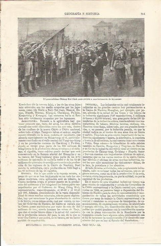 LAMINA ESPASA 34290: EL General Chiang-Kai-Check pasando formacion a boy scouts