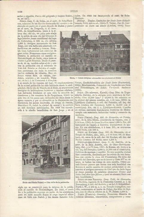 LAMINA ESPASA 34281: Casas y calle de Stein -am-Rhein, Suiza