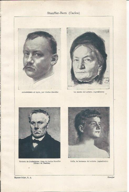 LAMINA ESPASA 34276: Autorretrato y la madre del artista,por Stauffer-Bern