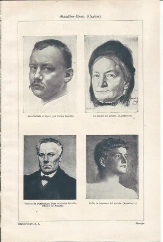 LAMINA ESPASA 34276: Autorretrato y la madre del artista,por Stauffer-Bern