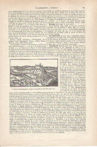 LAMINA ESPASA 34273: Castillo de Starhemberg, grabado del siflo XVII