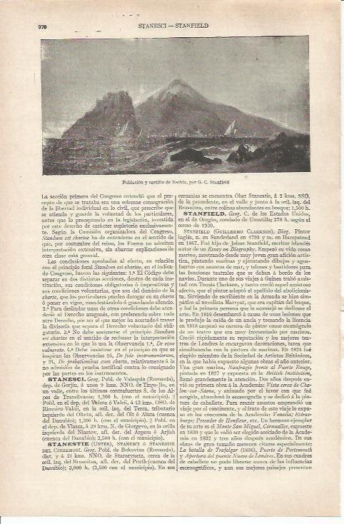 LAMINA ESPASA 34268: Castillo de Eschia, por Stanfield