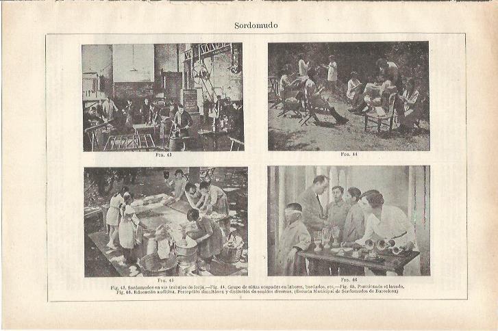LAMINA ESPASA 34192: Clases en la Escuela Municipal de Sordomudos de Barcelona
