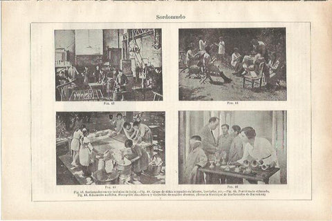 LAMINA ESPASA 34192: Clases en la Escuela Municipal de Sordomudos de Barcelona