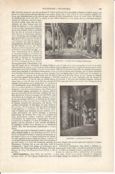 LAMINA ESPASA 34228: Interior de la catedral de Southwark
